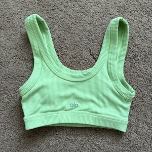 Alo Light Green Ribbed Sports Bra size XS